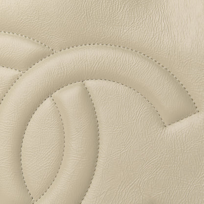 Chanel Glazed Aged Calfskin CC Tote White 11 of 18