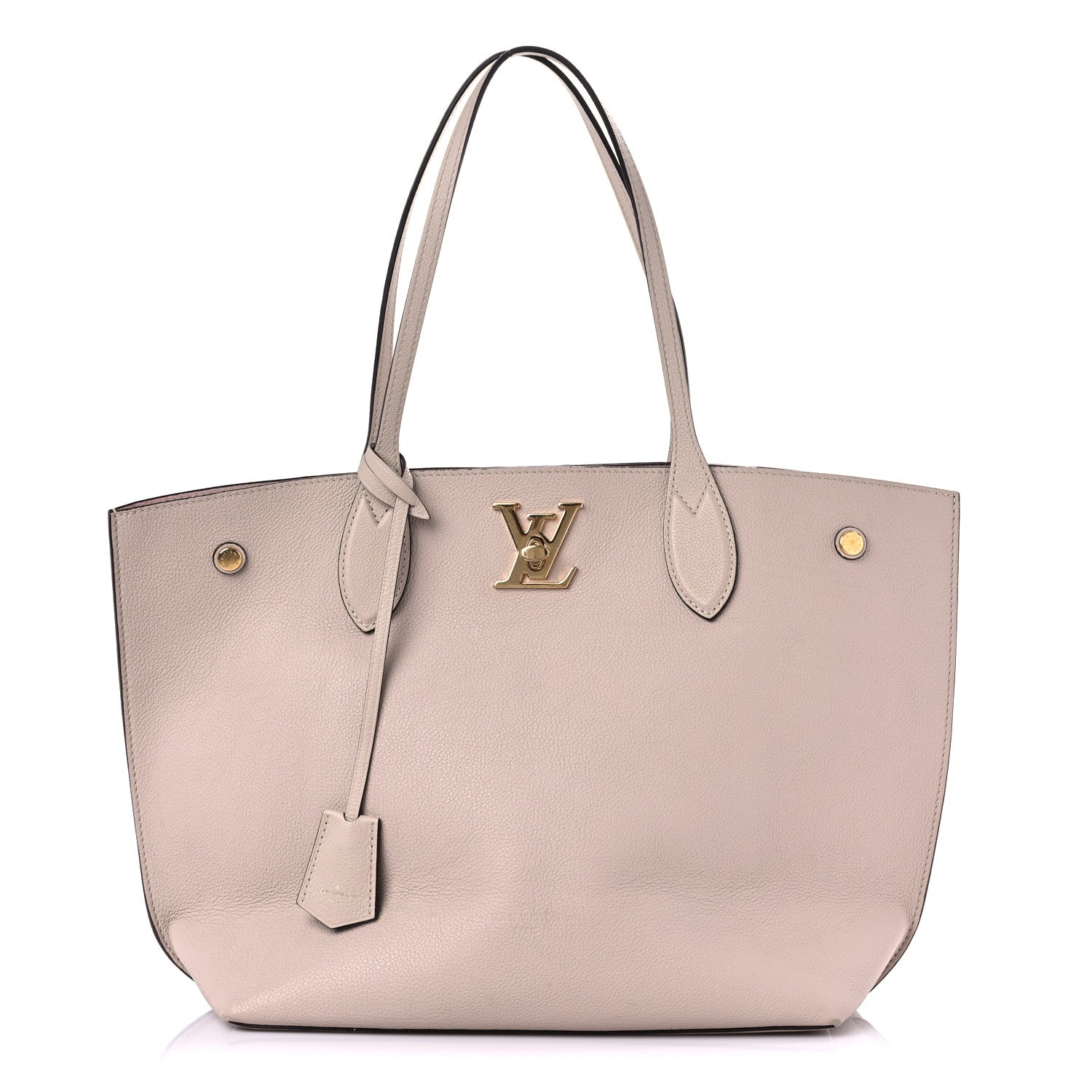 Louis Vuitton Calfskin Lockme Go Tote Greige 1 of 14