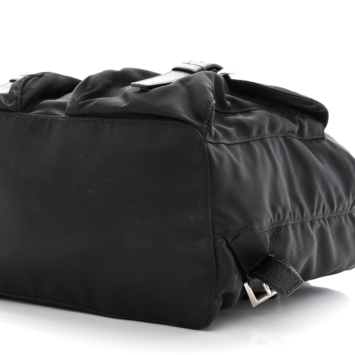 Prada Tessuto Nylon Saffiano Medium Smalto Backpack Black 10 of 10