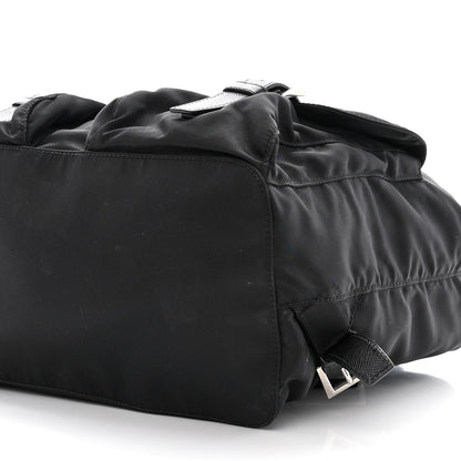 Prada Tessuto Nylon Saffiano Medium Smalto Backpack Black 10 of 10