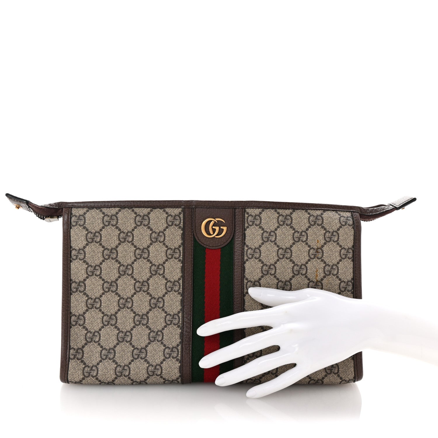 Gucci GG Supreme Monogram Web Ophidia GG Toiletry Case Beige New Acero 2 of 6