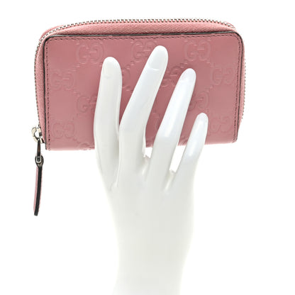 Gucci Guccissima Zip Around Card Case Carmine Rose 2 of 6