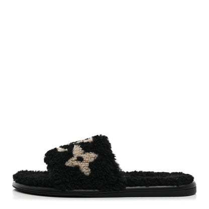 Louis Vuitton Shearling Magnetic Flat Mule 40 Black 1 of 9