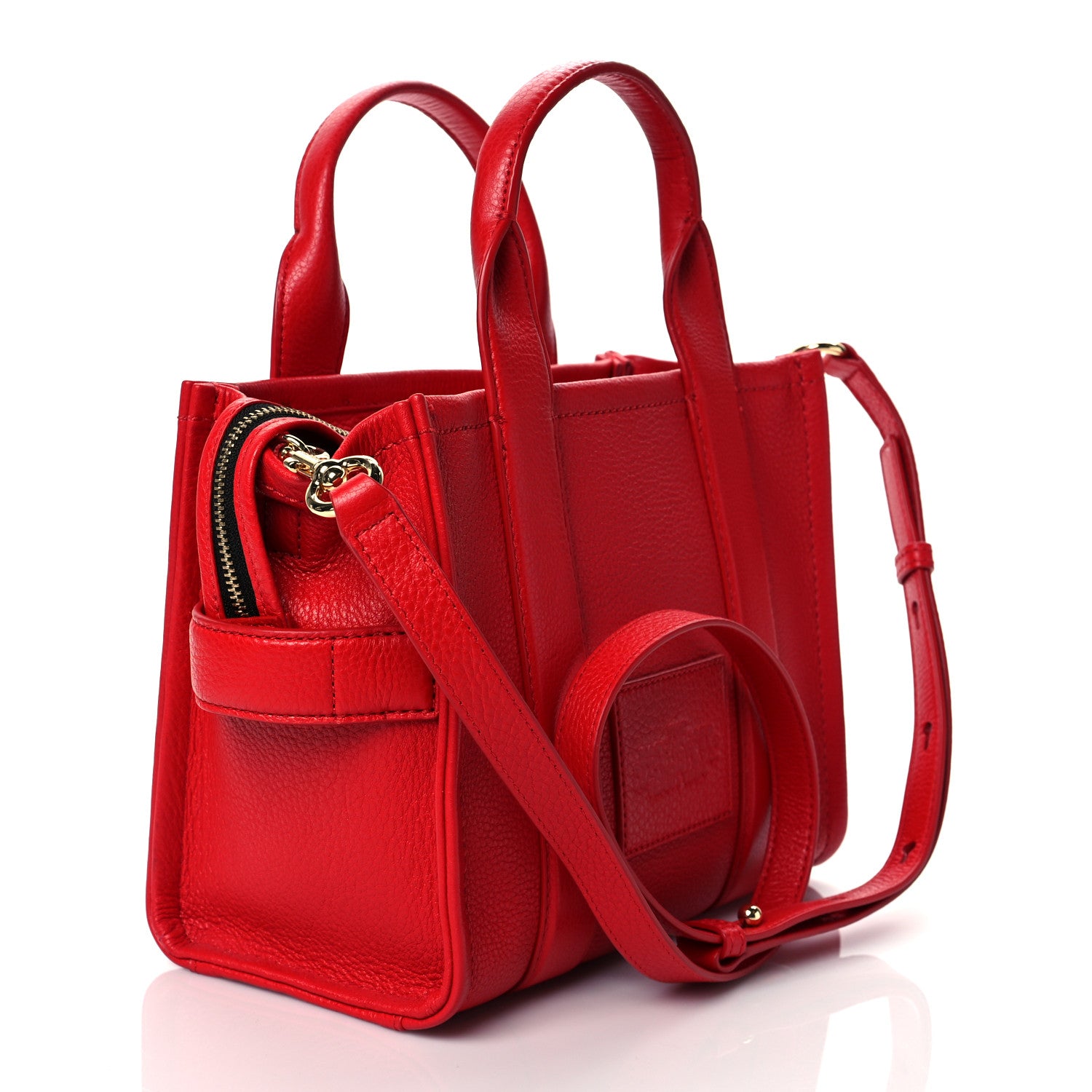 Marc Jacobs Grained Calfskin Small The Tote Bag Red 2 of 9