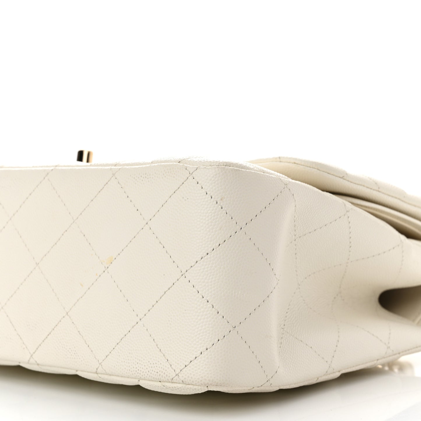 Caviar Quilted Jumbo Double Flap White