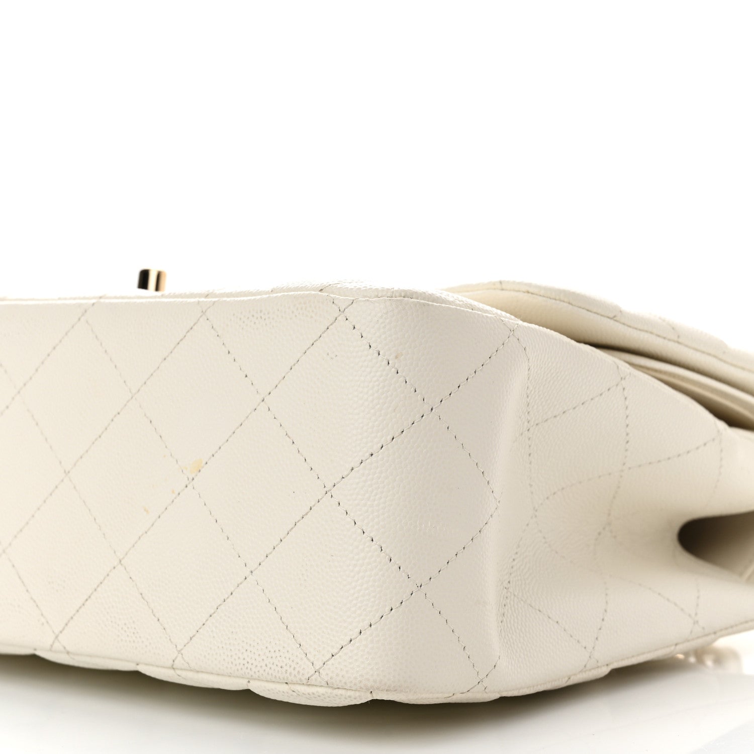Chanel Caviar Quilted Jumbo Double Flap White 9 of 9