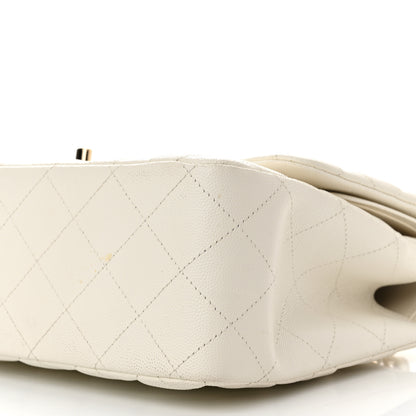 Chanel Caviar Quilted Jumbo Double Flap White 9 of 9