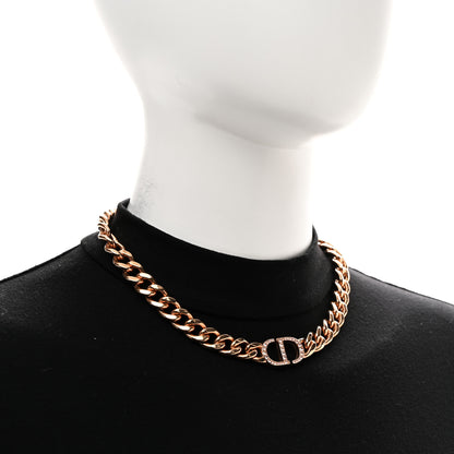 Christian Dior Metal Crystal 30 Montaigne Necklace Rose Gold 2 of 6