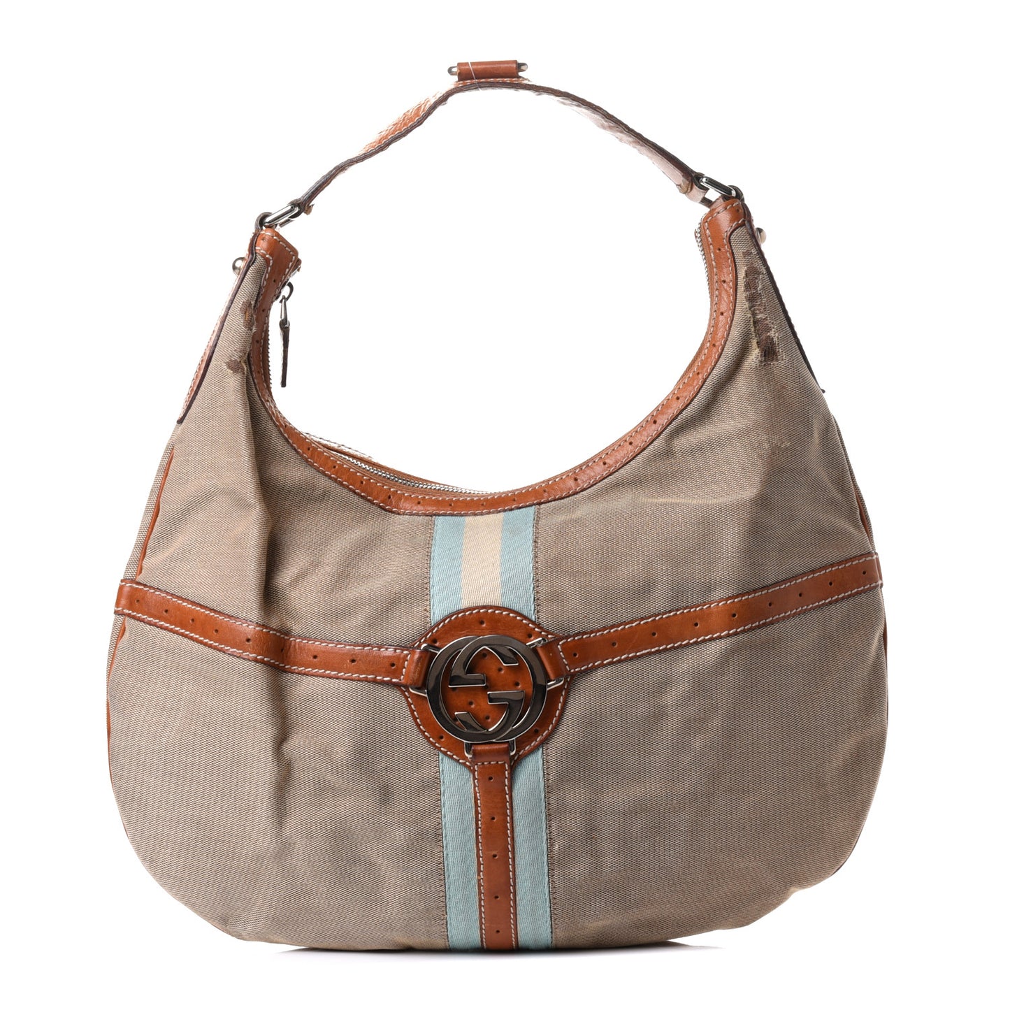 Canvas Web GG Reins Hobo Cognac
