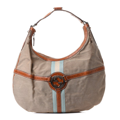 Gucci Canvas Web GG Reins Hobo Cognac 1 of 10