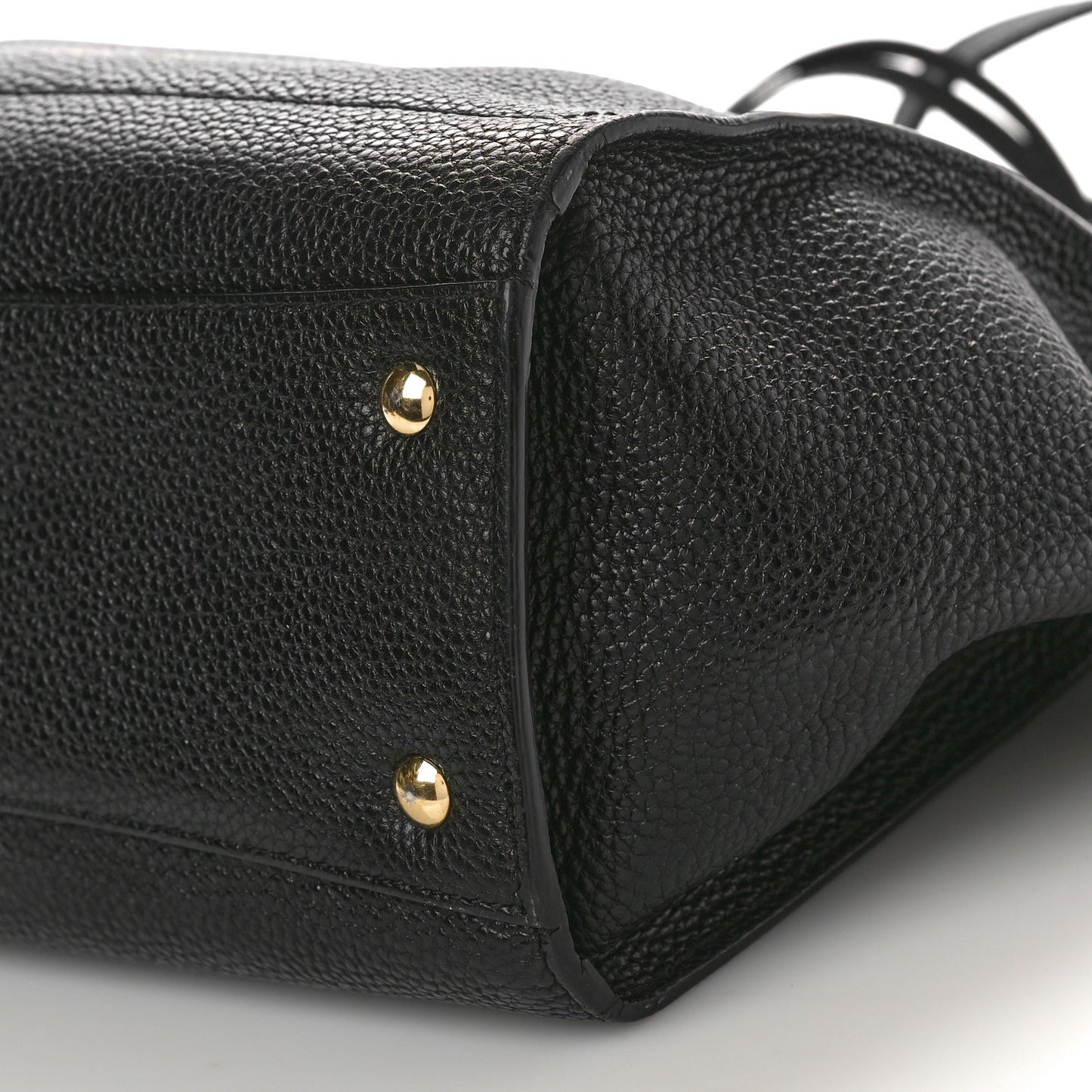 SALVATORE FERRAGAMO Hammered Calfskin Double Handle Small Amy Tote Black