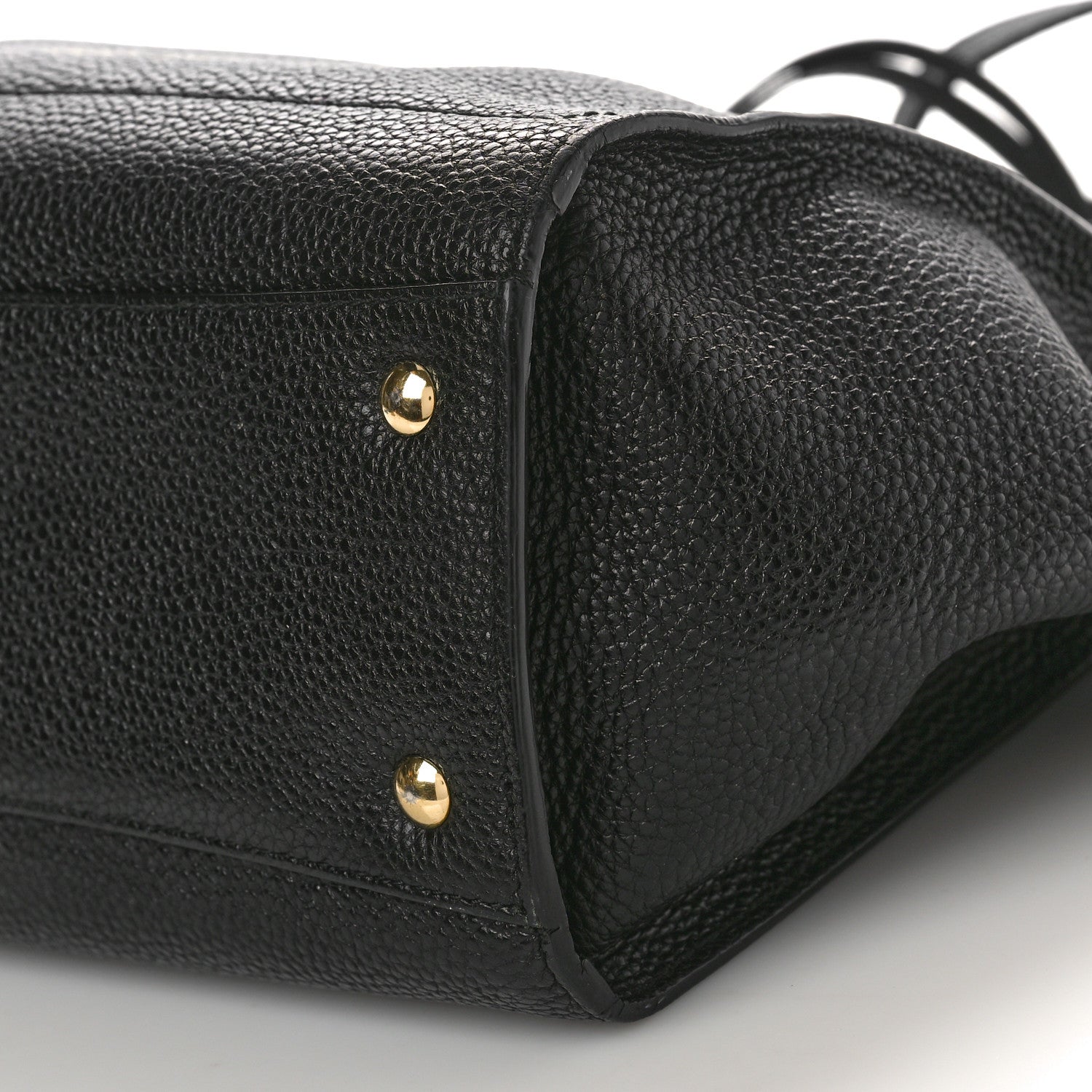 Salvatore Ferragamo SALVATORE FERRAGAMO Hammered Calfskin Double Handle Small Amy Tote Black 9 of 10
