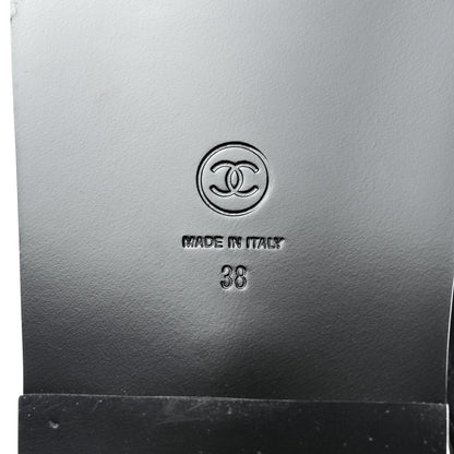 Chanel Grosgrain Quilted Bow Dad Sandals 38 Black 8 of 8