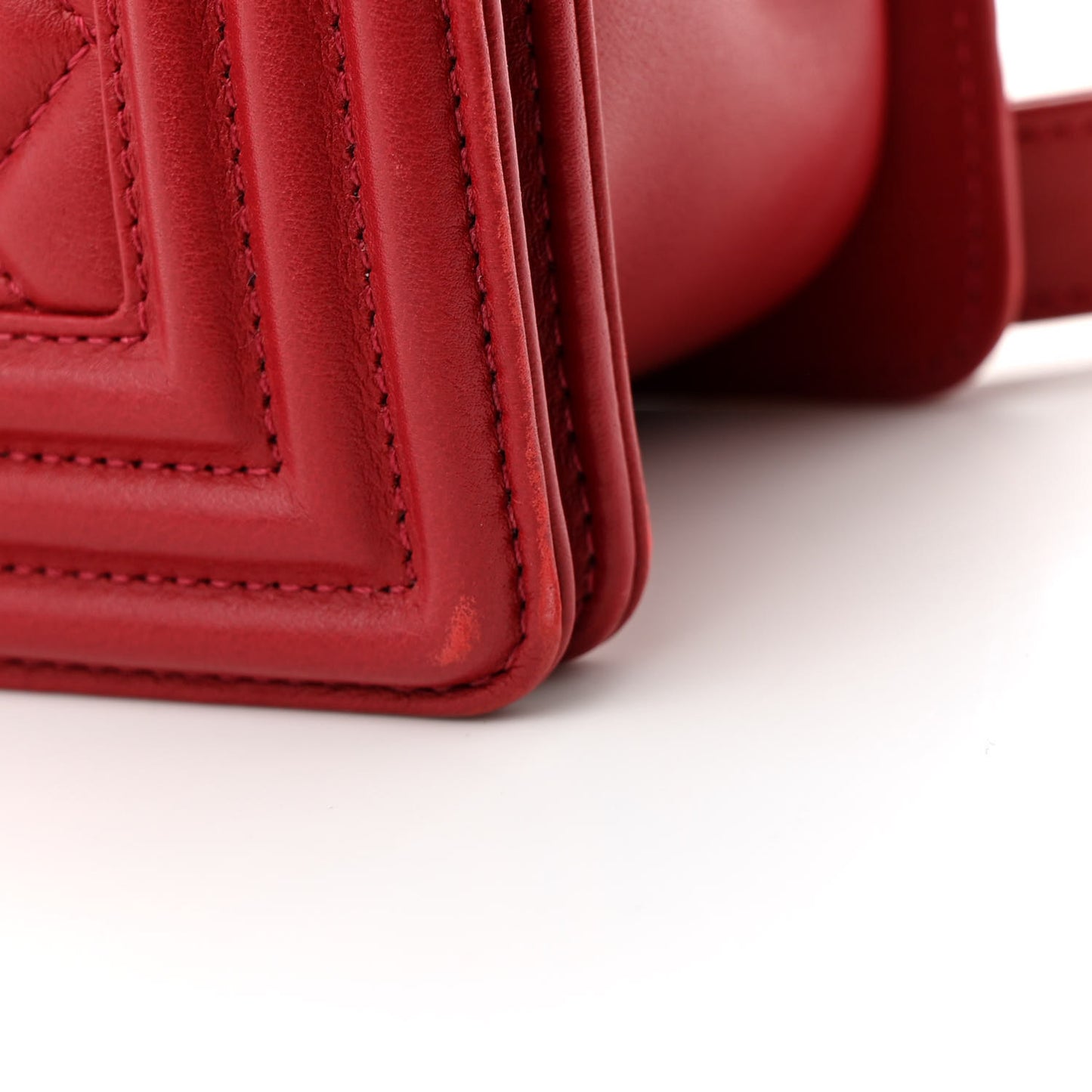 Calfskin Medium Boy Logo Top Handle Flap Red