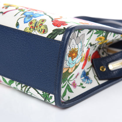 Gucci Canvas Medium Flora Tote White Multicolor Blue Agata 9 of 9
