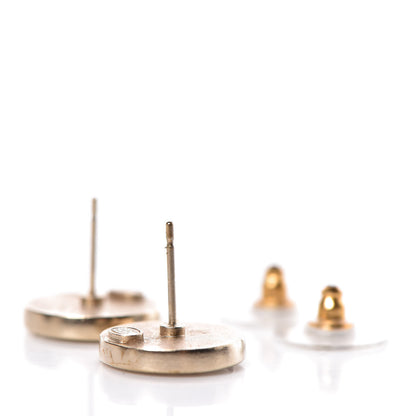 Chanel Enamel CC Earrings Gold Pearly White 3 of 5