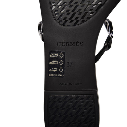 Hermes Rubber Chaine d'Ancre Rivage Sandals 37 Black 6 of 8