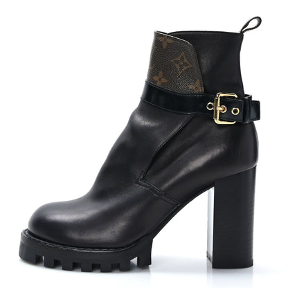 Louis Vuitton Calfskin Monogram Star Trail Ankle Boots 38 Black 1 of 9