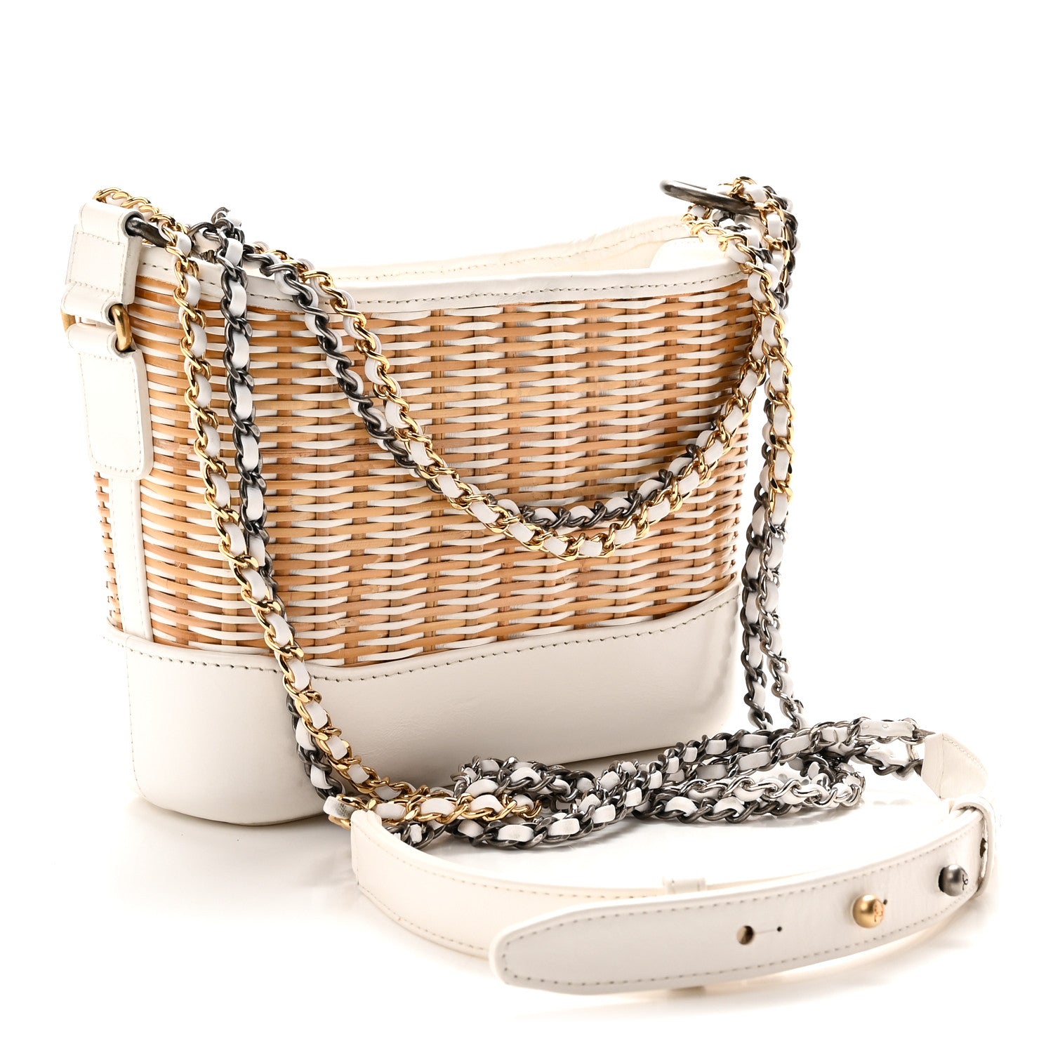 Chanel Rattan Calfskin Small Gabrielle Hobo Beige Ivory 3 of 10