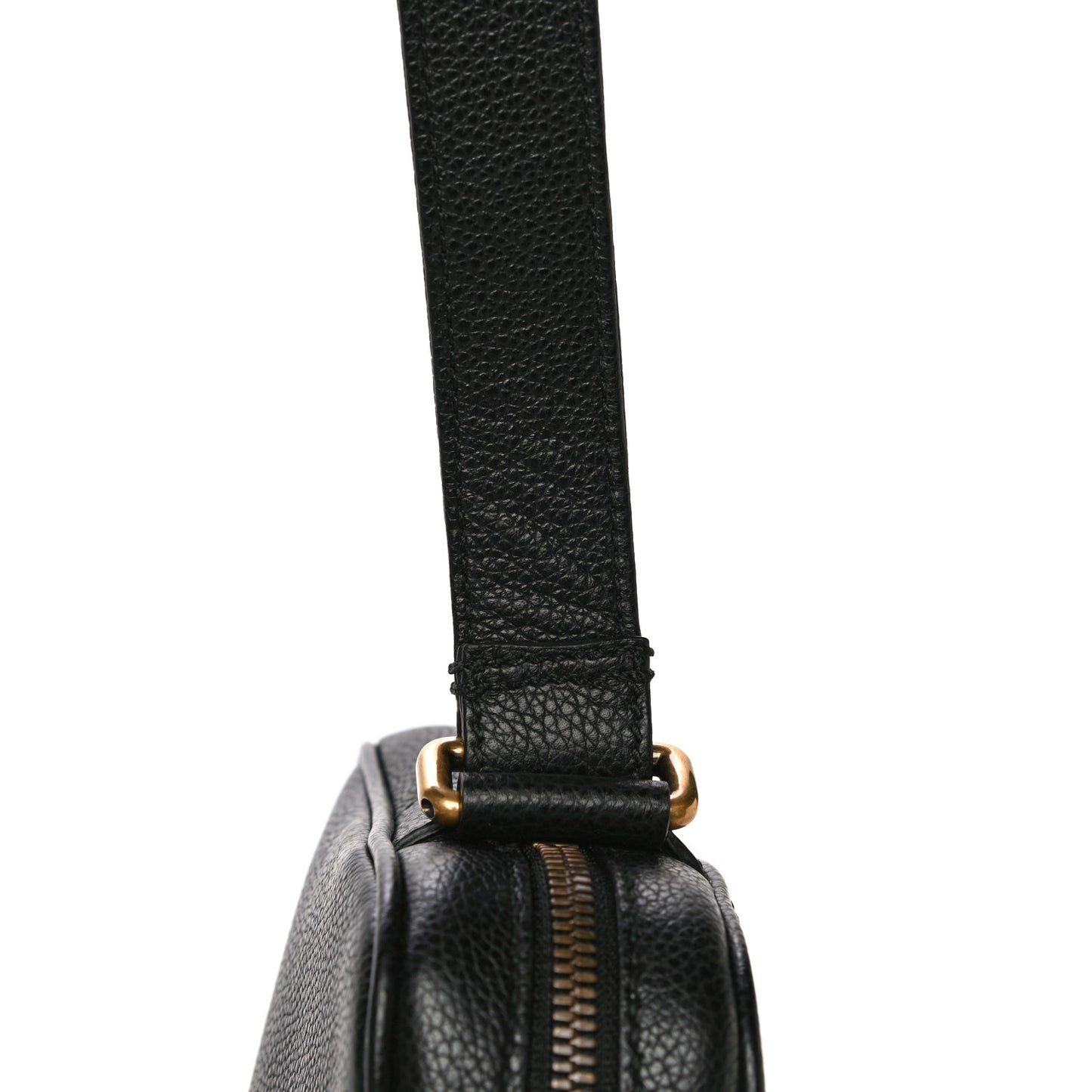 Grained Calfskin Mini Logo Messenger Bag Black