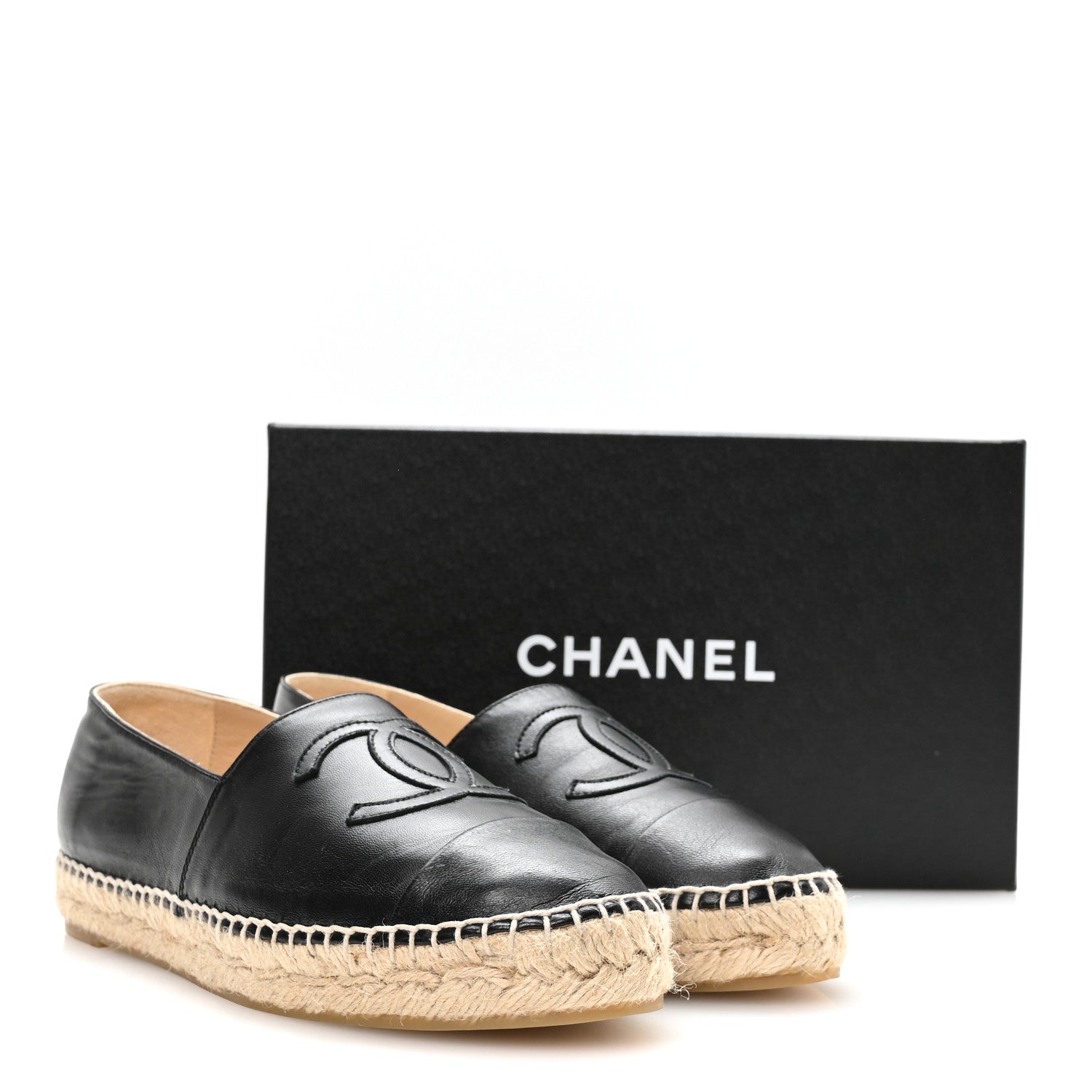 Chanel Lambskin CC Espadrilles 37 Black 9 of 9
