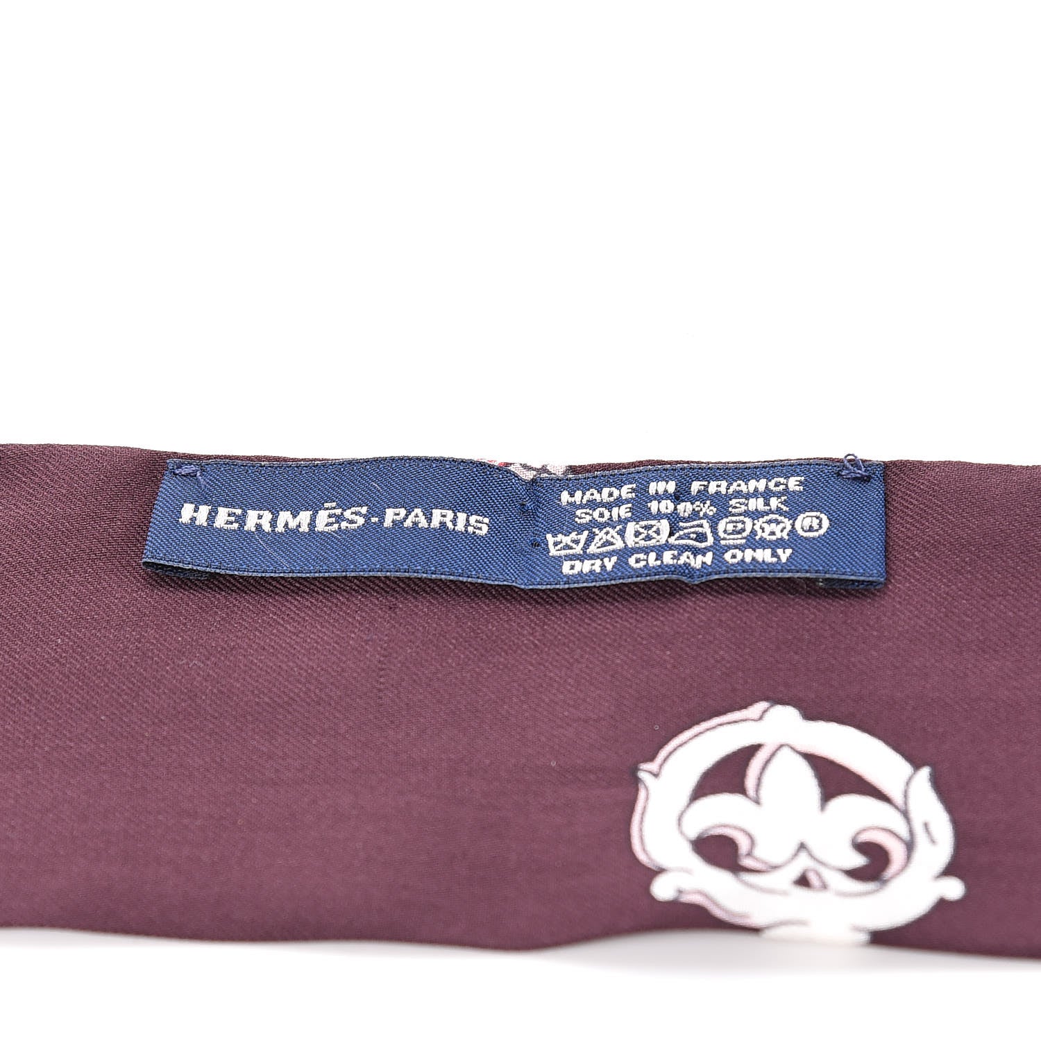 Hermes Silk Les Cles Twilly Bordeaux 3 of 3