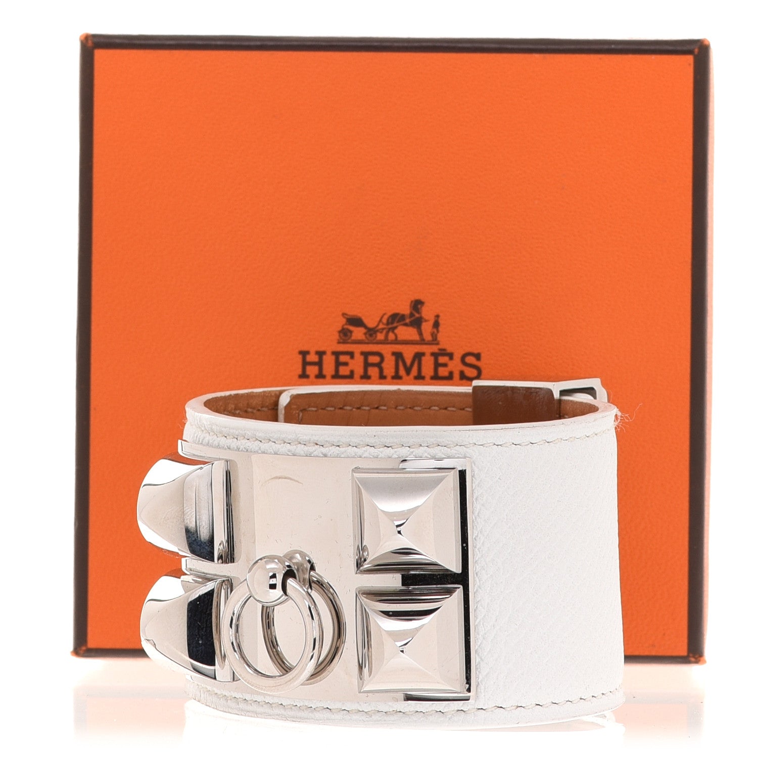 Hermes Epsom Collier de Chien CDC Bracelet S White 7 of 7