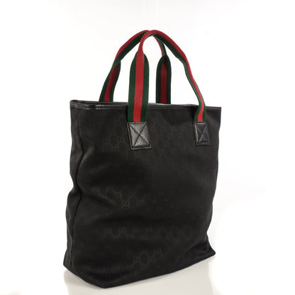 Gucci GG Monogram Medium Web Handle Vertical Tote Black 3 of 7