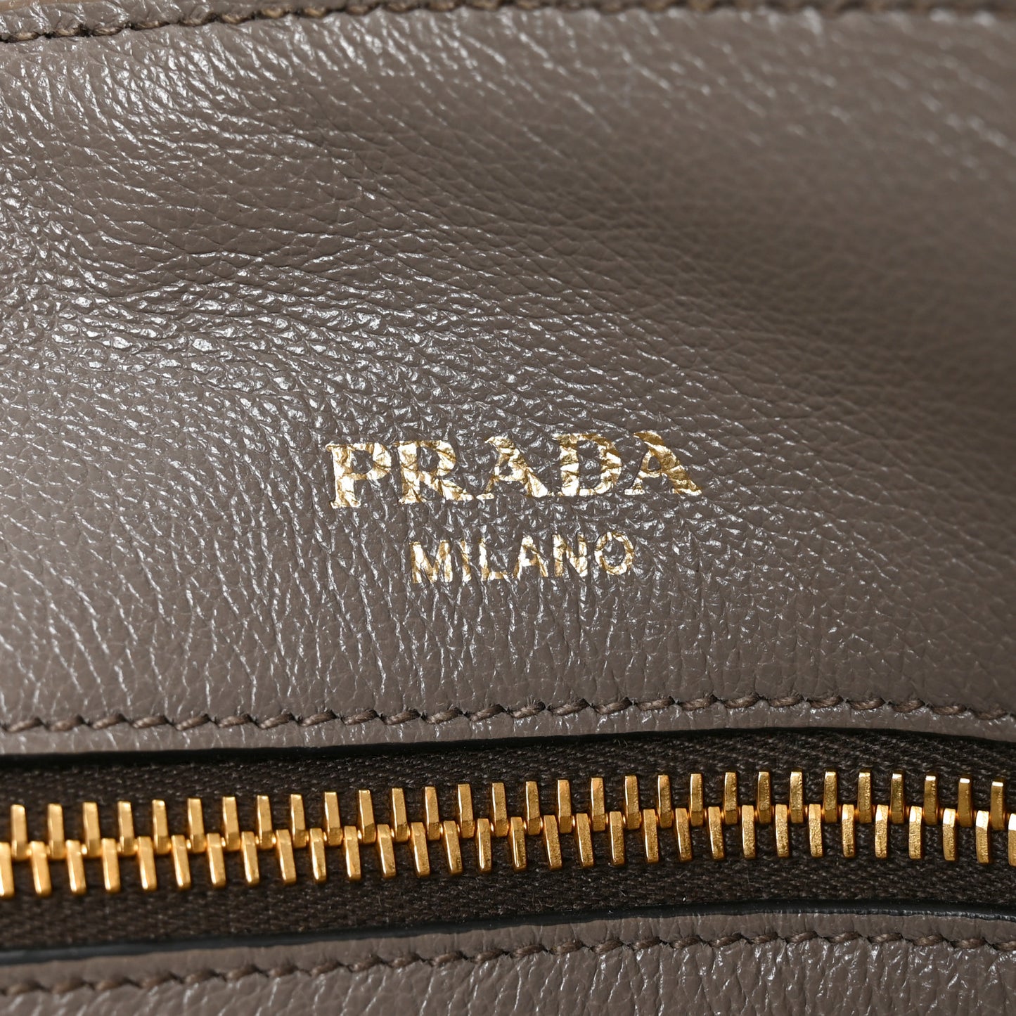 Glace Calfskin Embossed Logo Tote Argilla