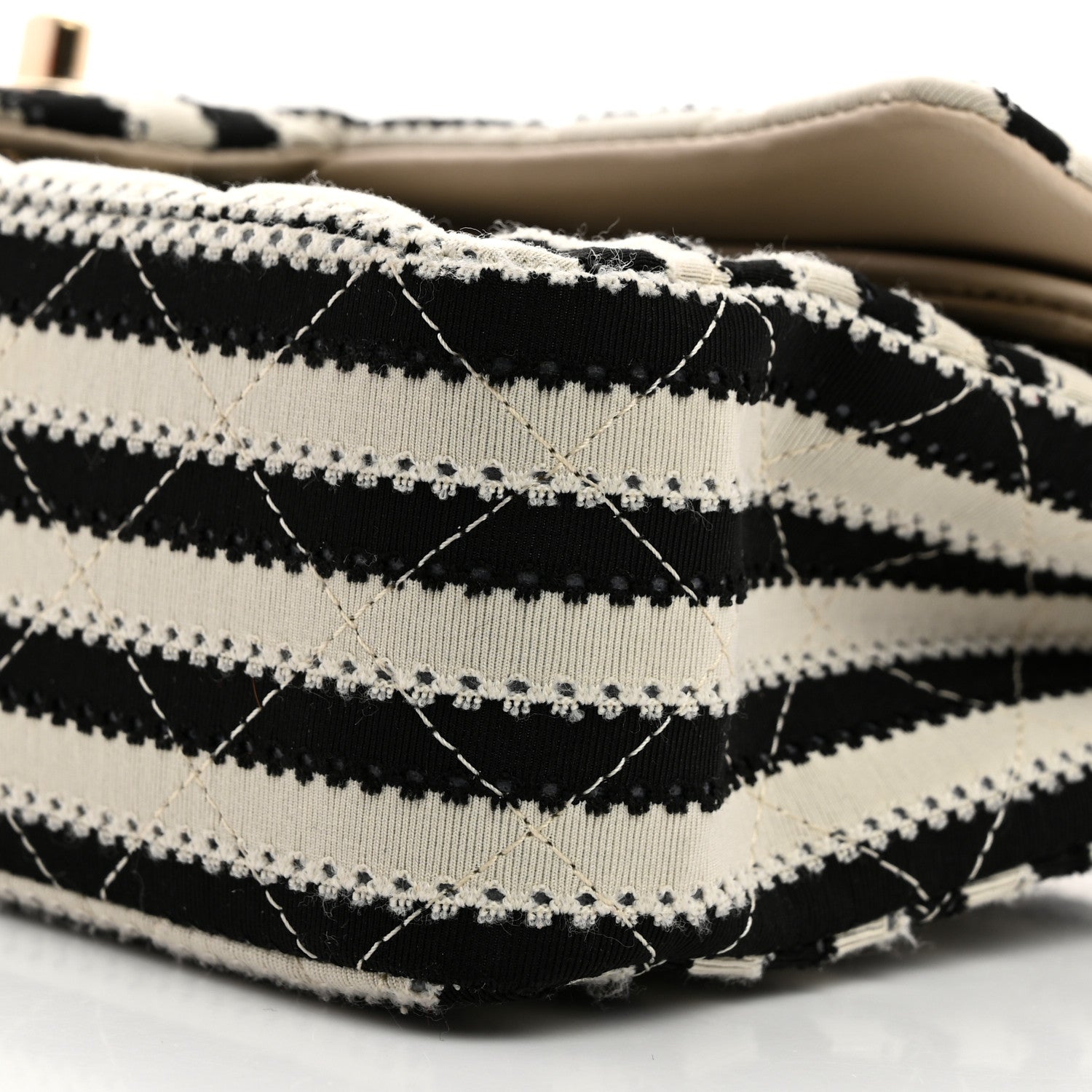 Chanel Jersey Quilted Medium Coco Sailor Flap Black White 10 of 10