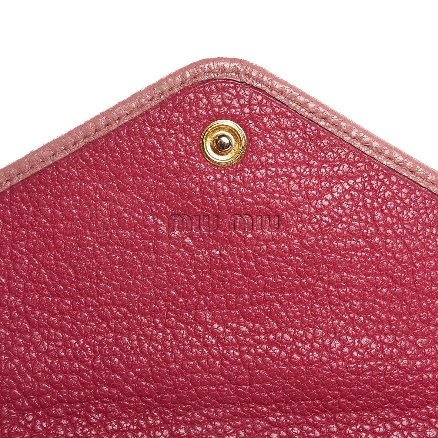 Goatskin Madras Bicolor Envelope Wallet Rosa Peonia