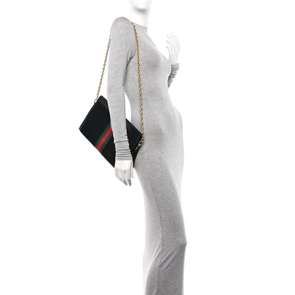 Gucci Suede Patent GG Web Medium Ophidia Chain Shoulder Bag Black 2 of 11