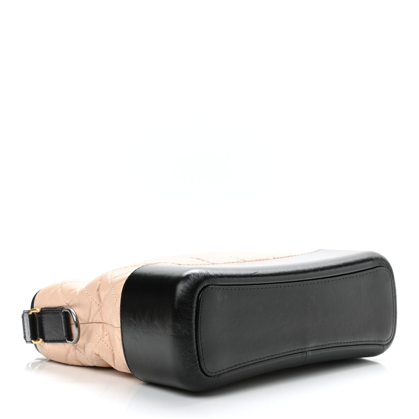 Aged Calfskin Quilted Medium Gabrielle Hobo Beige Black