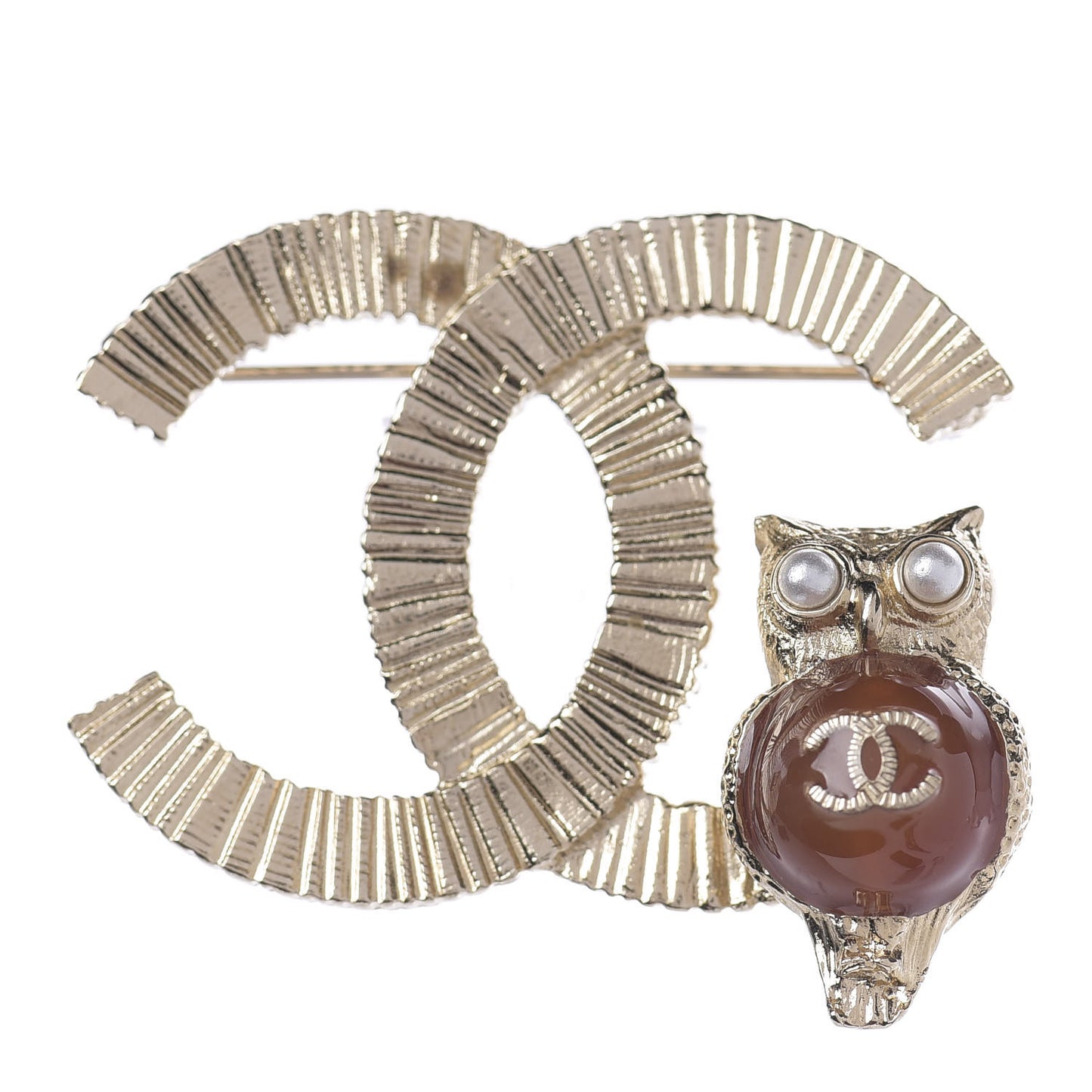 CC Owl Brooch Gold