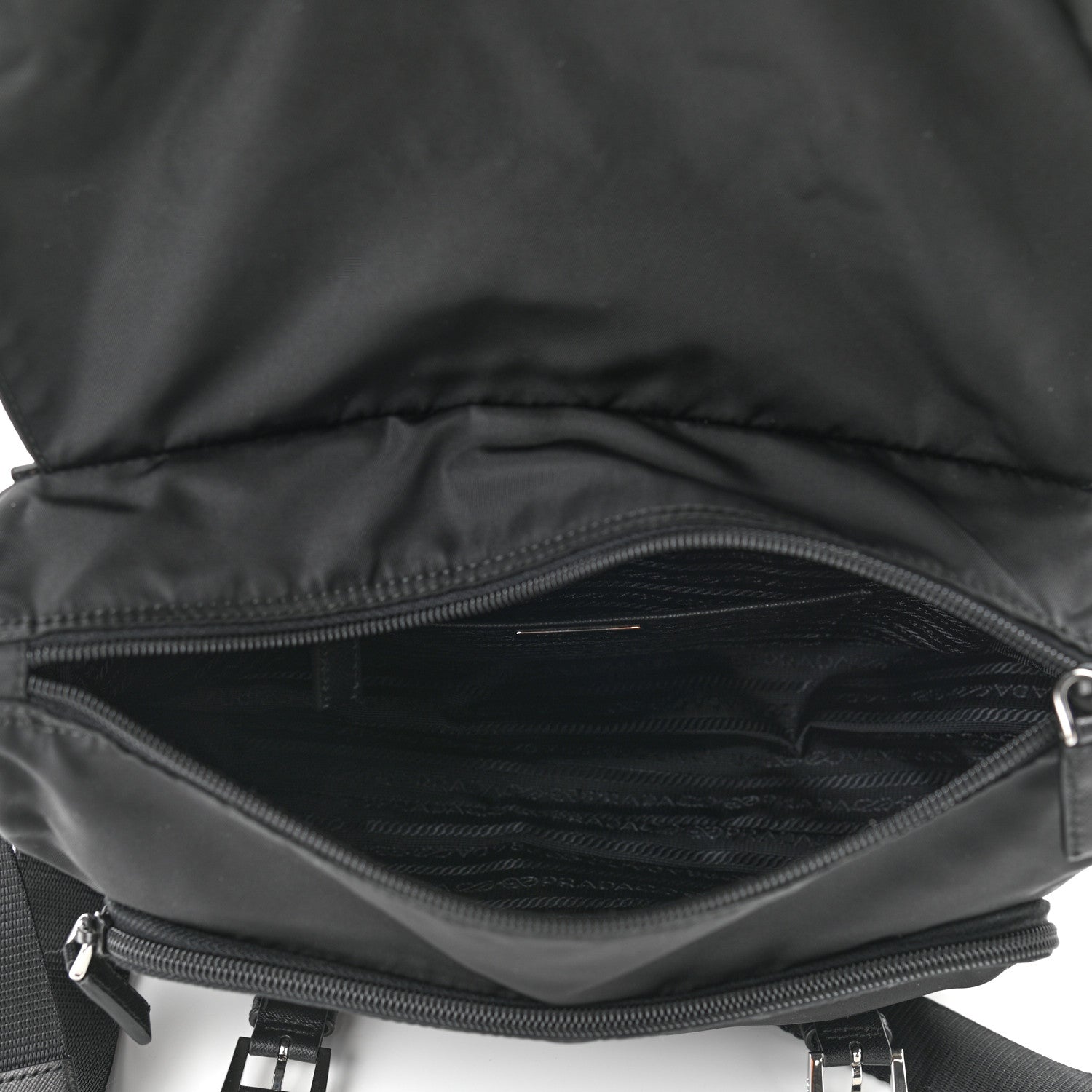 Prada Tessuto Nylon Saffiano Vela Messenger Bag Black 5 of 10
