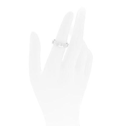 Harry Winston 18K White Gold Diamond HW Logo Band Ring 50 5.5 2 of 6