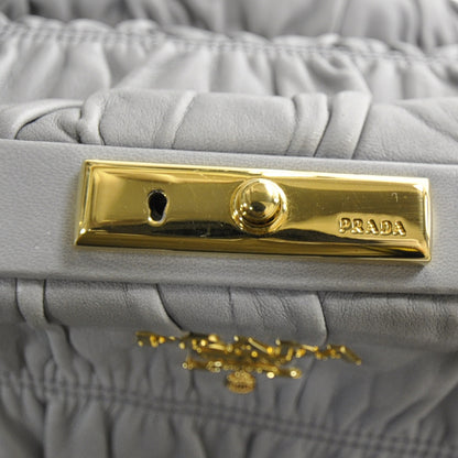 Prada Nappa Dressy Gaufre Framed Tote Nuvola 10 of 10
