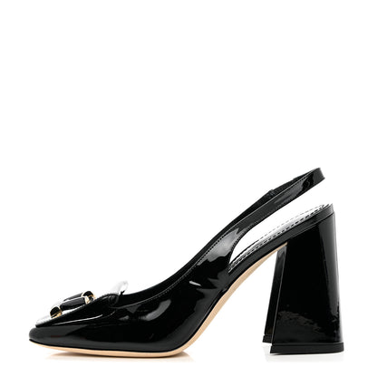 Louis Vuitton Patent Calfskin Shake Slingback Pumps 37 Black 1 of 9