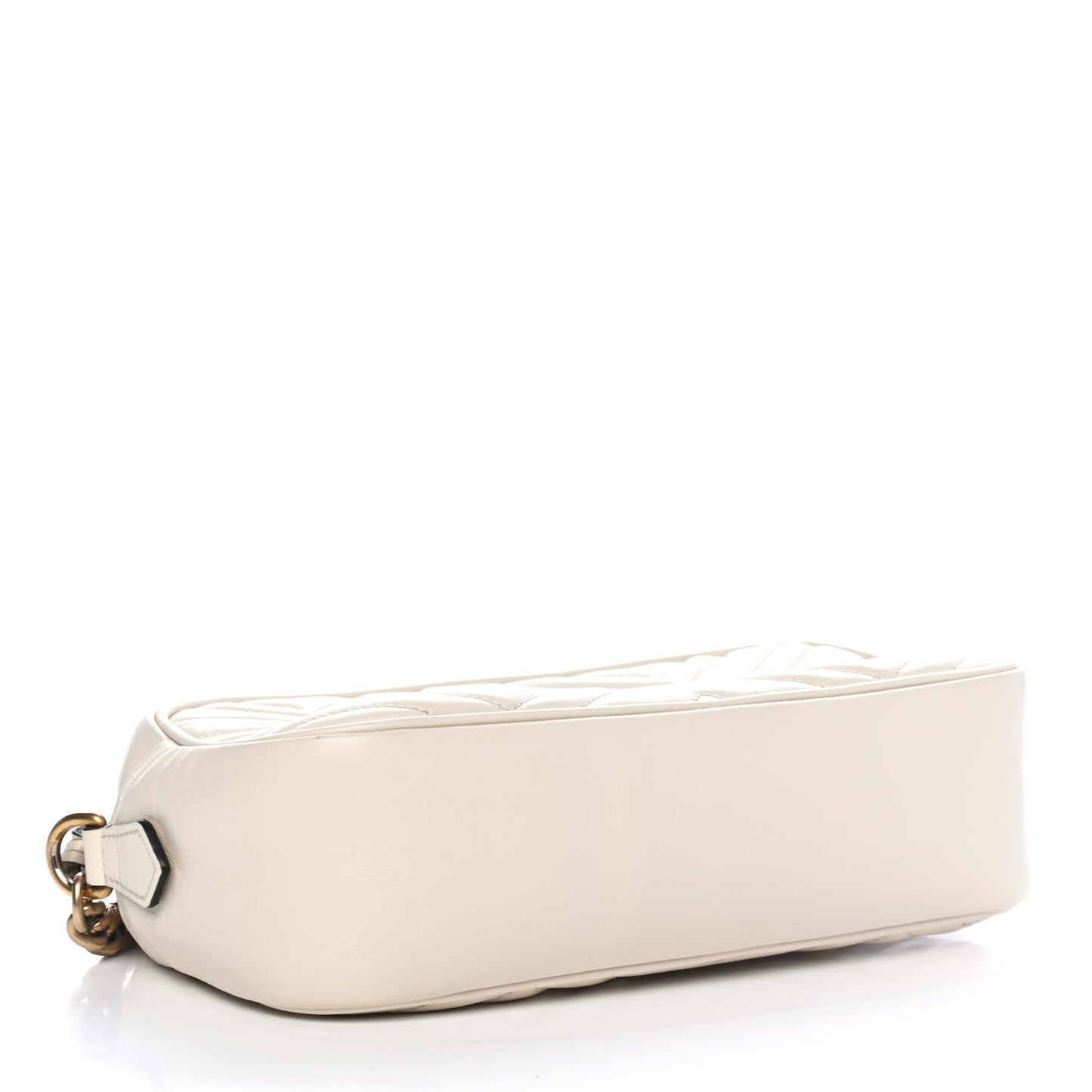 Calfskin Matelasse Small GG Marmont Chain Shoulder Bag White