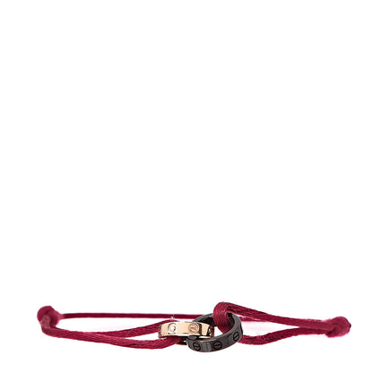 Cartier 18K Pink Gold Ceramic 4 Diamond LOVE Cord Bracelet Magenta 1 of 6
