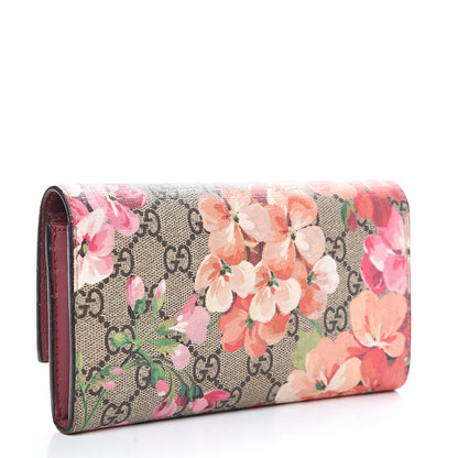 Gucci GG Supreme Monogram Blooms Continental Wallet Beige Multicolor Dry Rose 2 of 10