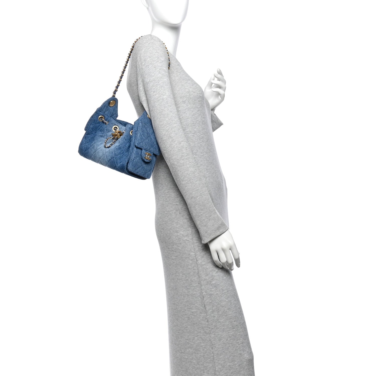 Chanel Washed Denim Quilted Mini Chanel 25 Handbag Blue 2 of 10