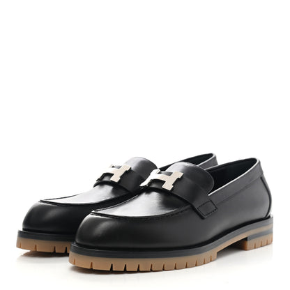 Hermes Calfskin Womens Faubourg Loafers 36.5 Black 3 of 11