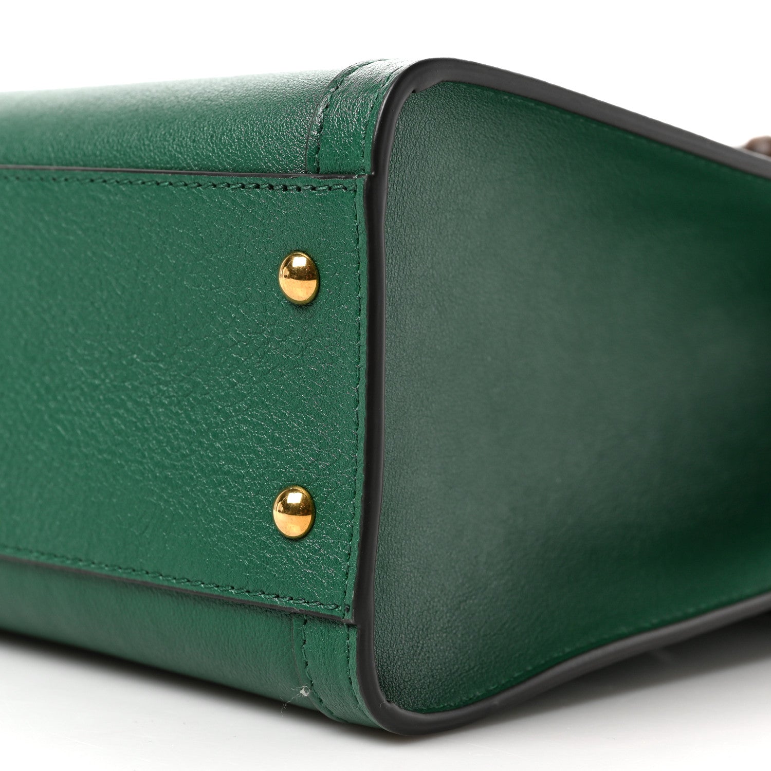Gucci Wonka Grain Calfskin Small Diana Tote Bag Green Yellow Fluo 16 of 17