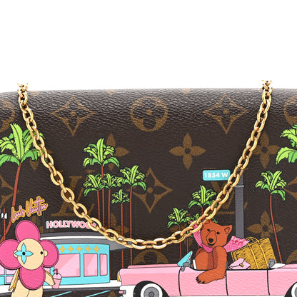 Louis Vuitton Monogram 2021 Christmas Animation Hollywood Pochette Felicie Chain Wallet Fuchsia 8 of 10