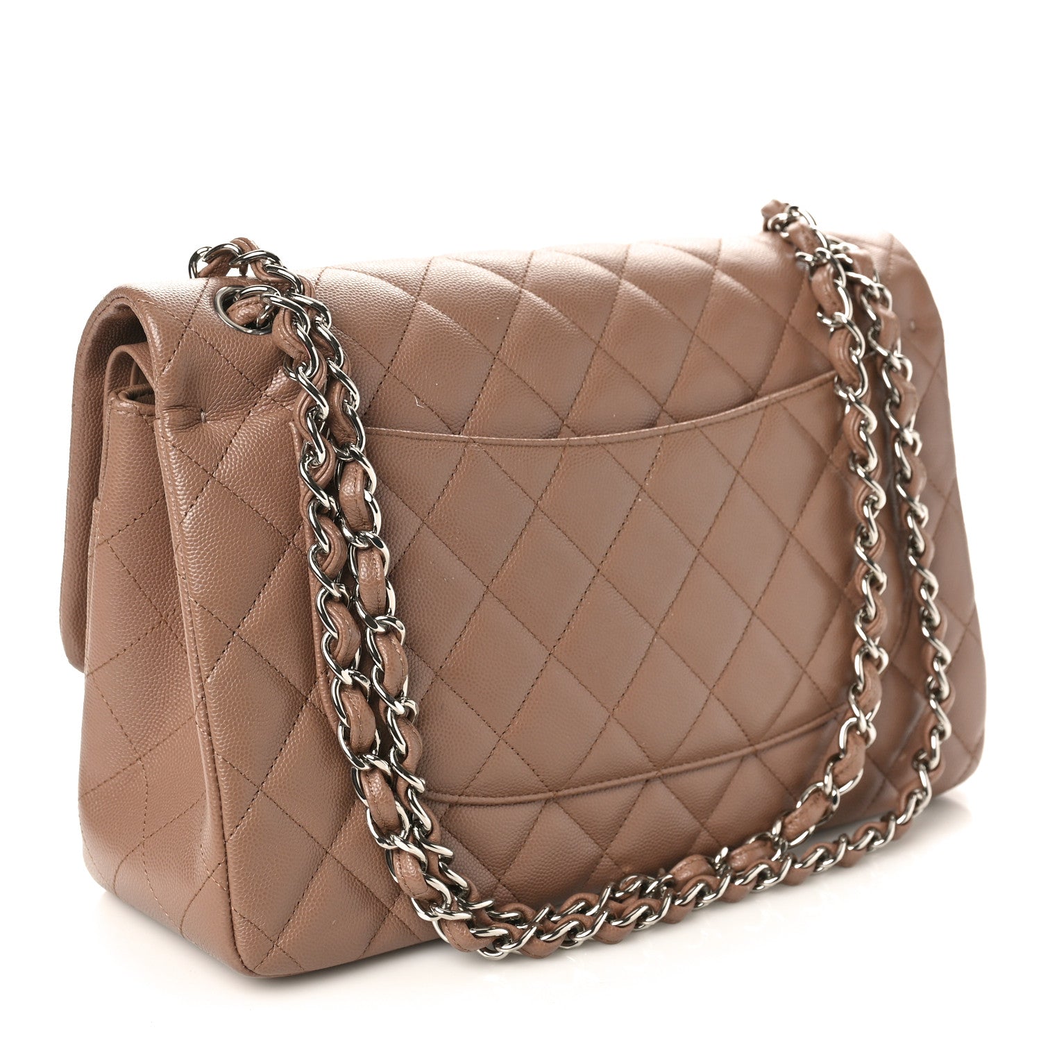 Chanel Caviar Quilted Jumbo Double Flap Dark Beige 3 of 12