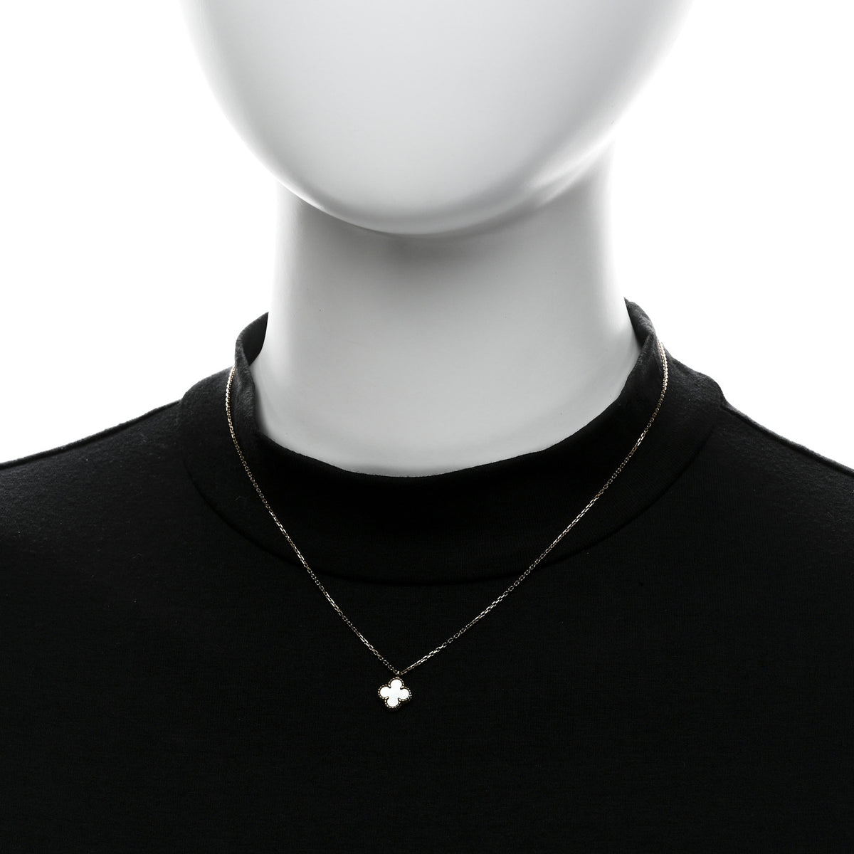 18K Yellow Gold Mother of Pearl Sweet Alhambra Pendant Necklace