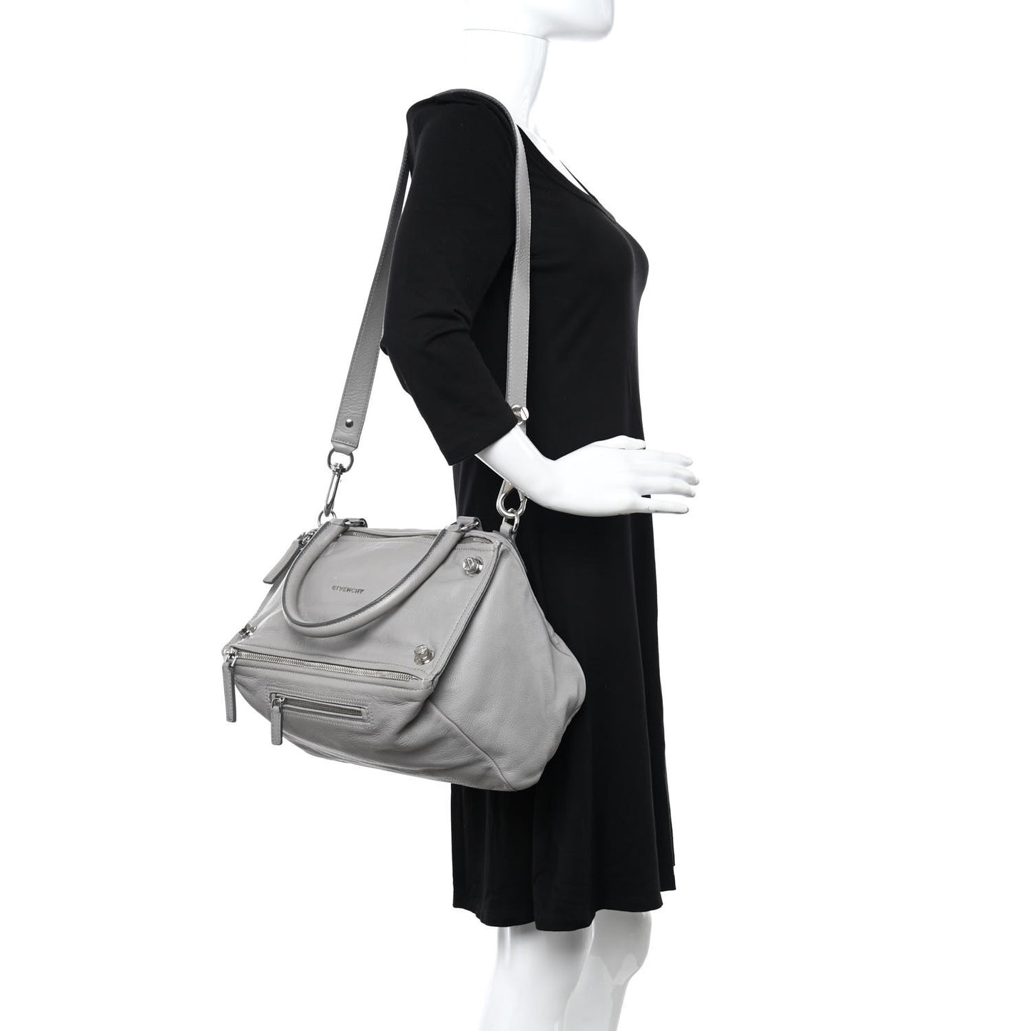 Calfskin Medium Bolt Stud Pandora Pearl Grey