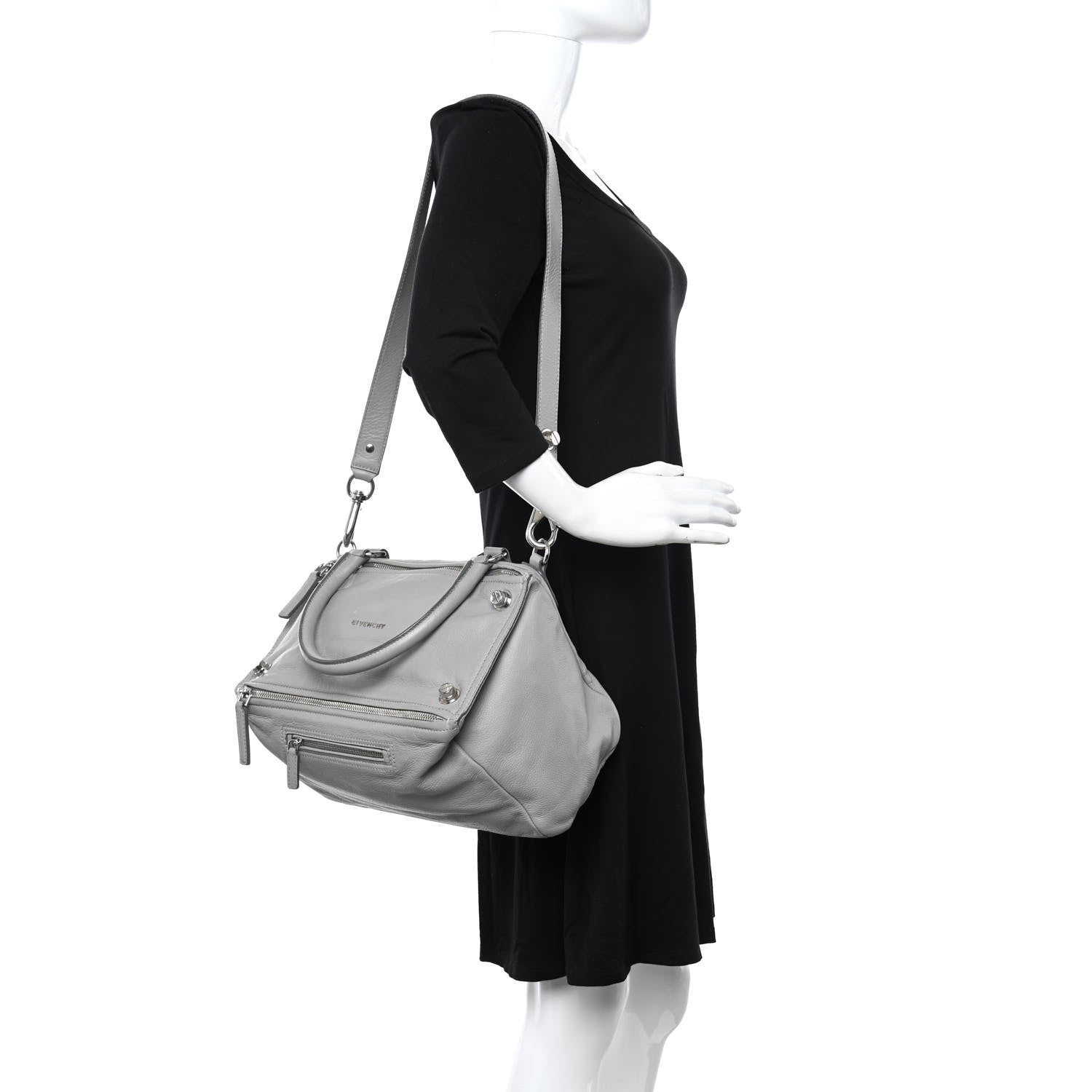 Givenchy Calfskin Medium Bolt Stud Pandora Pearl Grey 2 of 11