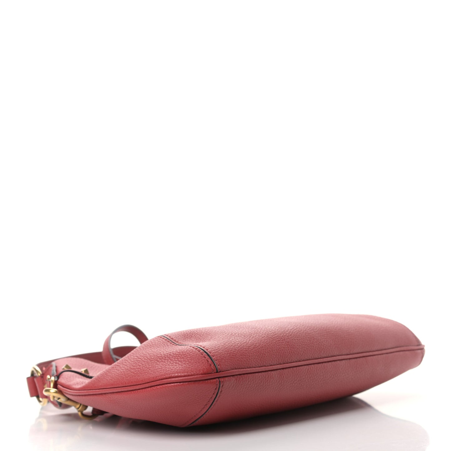 Grained Calfskin Medium Twinkle Studs Hobo Rosso Valentino
